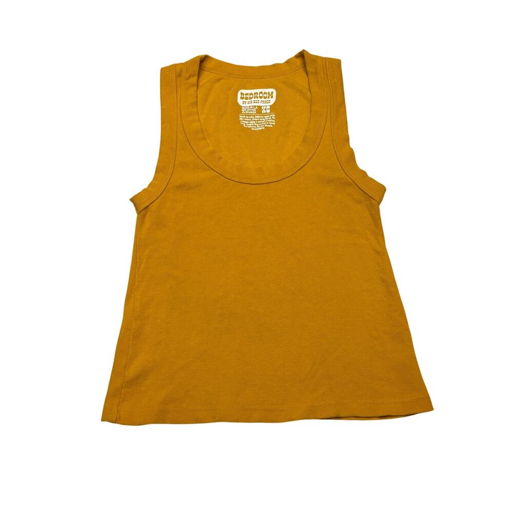 Big Bud Press Bedroom Tank Top Cotton Women XS Mustard Retro